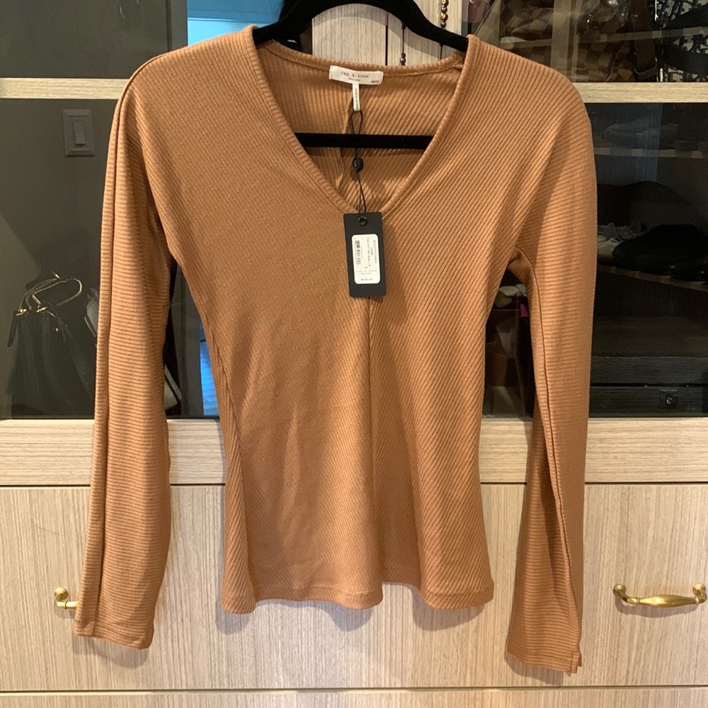 Brand new with tags XS tan color Rag and Bone long sleeve top
